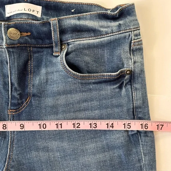 LOFT Tassel Hem Embroidered Boho Modern Skinny Ankle Jeans Size 27 / 4 - Picture 7 of 14